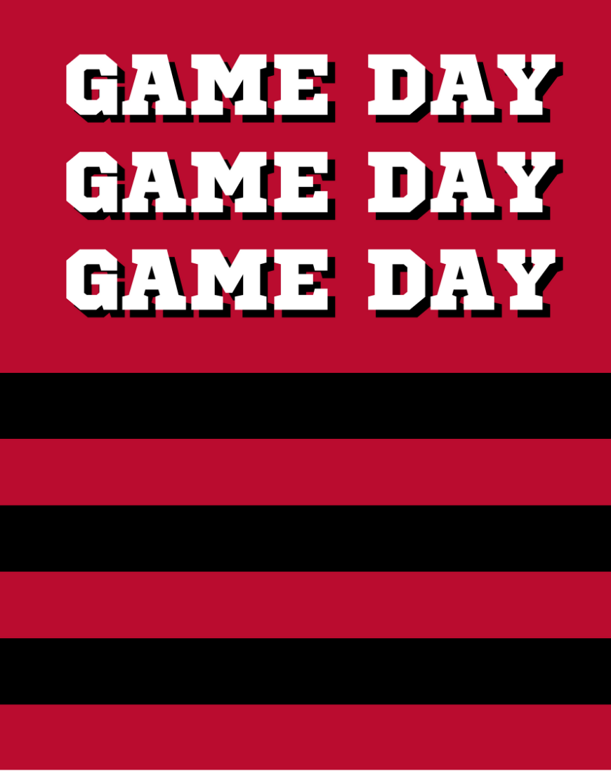 Game Day Reversible Insert - Red & Black