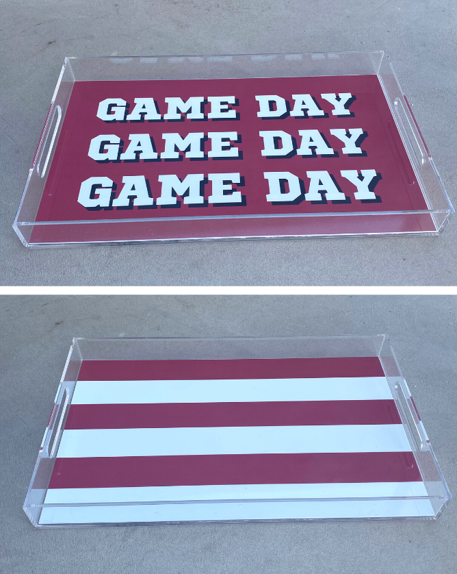 Game Day Reversible Insert - Dark Red & White